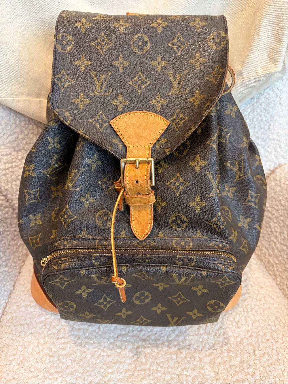 Louis Vuitton Monogram Canvas Backpack with Vachetta Trim